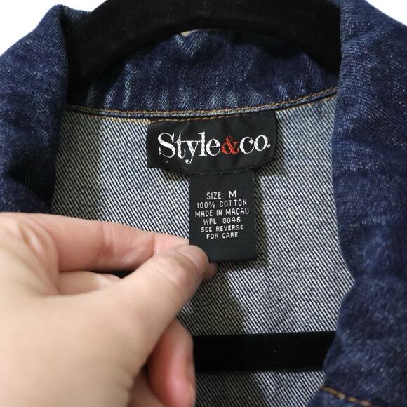 Vintage Style & Co Dark Denim Jacket S Western Cowboy 90s Y2K - Picture 5 of 7